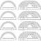 24 Pack 6 inch Plastic Math Protractor 180 Degree with Ruler Measurement for Education & School